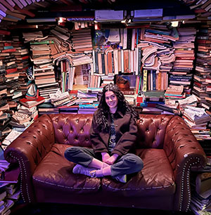 Picture of riley with books